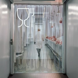 Cortinas de lamas de PVC transparente para contacto con alimentos