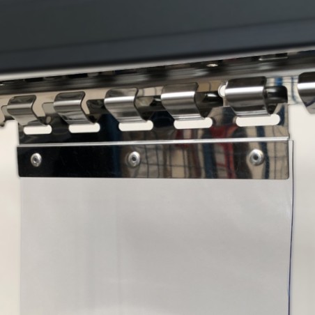 FIJACIÓN DE ACERO INOXIDABLE PARA CORTINA DE LAMAS DE PVC