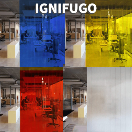 cortinas de lamas de pvc ignifugo azul,verde,amarillo, rojo, opalino