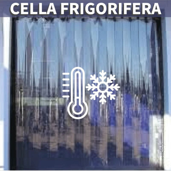 Tenda a strisce PVC per celle frigorifere su misura – Freddo positivo e negativo Tenda a strisce PVC per celle frigorifere su misura – Freddo positivo e negativo