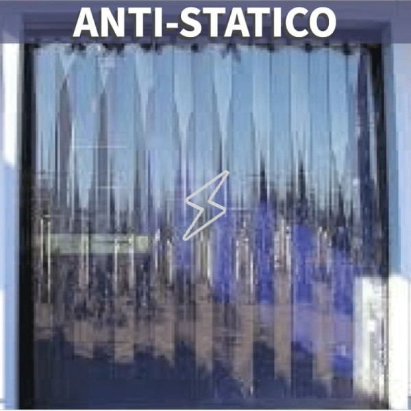 Tenda a strisce PVC antistatico ATEX – Controllo ESD su misura Tenda a strisce PVC antistatico ATEX – Controllo ESD su misura
