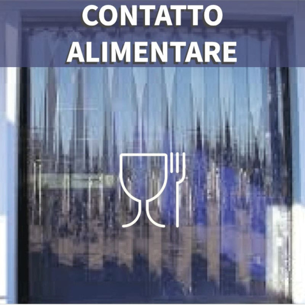 Tenda a strisce PVC su misura idonea al contatto alimentare