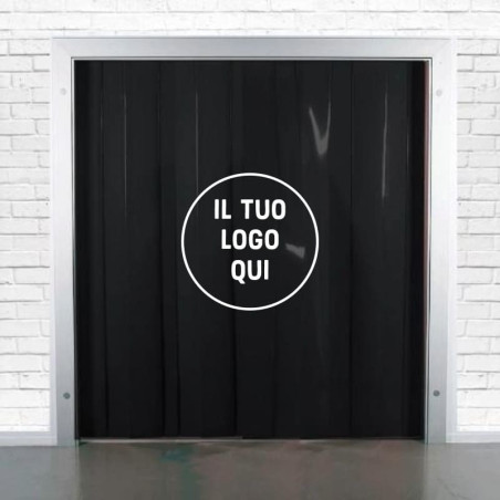 Tenda a strisce PVC personalizzata con stampa logo o segnaletica