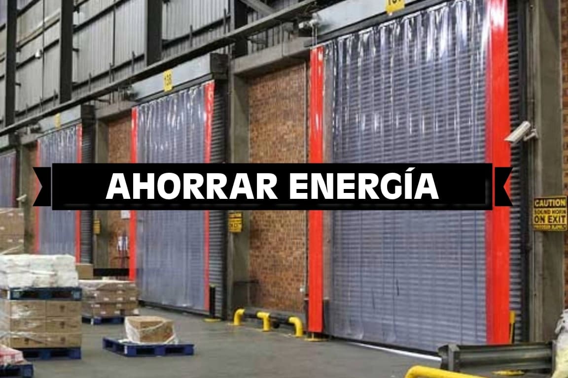 cortina de tiras PVC transparentes en zona industrial