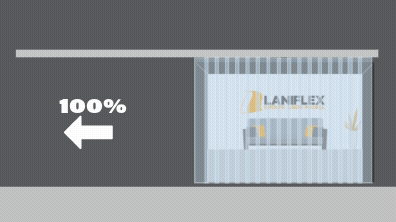 Tenda strisce PVC scorrevole apertura laterale semplice