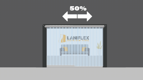 Sistema doppio tende strisce PVC scorrevoli industriali
