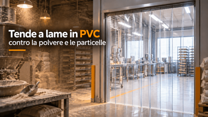 Tenda a strisce PVC contro polvere e particelle
